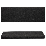 Stair Mats Self-adhesive 15 pcs 65x21x4 cm Black Rectangular Edge 134563