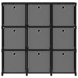 9-Cube Display Shelf with Boxes Black 103x30x107.5 cm Fabric 322611