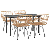 5 Piece Garden Dining Set Poly Rattan 3157861
