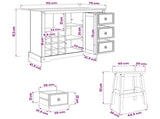 Kitchen Storage with Drawer 2 pcs Honey Wax Solid-Pine 3425402
