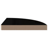 Floating Corner Shelves 4 pcs High Gloss Black 35x35x3.8 cm MDF 323912
