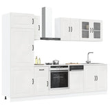 8 Piece Kitchen Cabinet Set Kalmar High Gloss White Engineered Wood 3314793