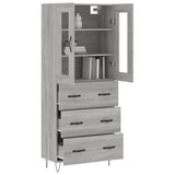Highboard Grey Sonoma 69,5x34x180 cm Engineered Wood 3198439