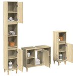 ZNTS 3 Piece Bathroom Furniture Set Sonoma Oak Engineered Wood 3325079