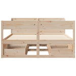 ZNTS Bed Frame without Mattress 140x190 cm Solid Wood Pine 3307134