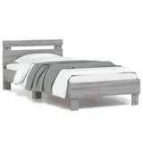 Bed Frame without Mattress with LED Lights Grey Sonoma 90x200 cm 838720