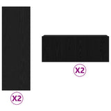 Entertainment Centre 4 pcs Black oak Large Engineered wood 3393424