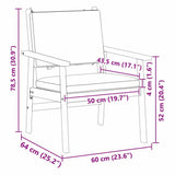 Garden Chair with Cushion 2 pcs Anthracite Solid Acacia Wood 4106580