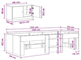 Loft Bed Frame with Cabinet 3 pcs Artisan Oak Engineered Wood 3423397