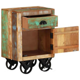 328316 Bedside Cabinet with Wheels 40x30x57 cm Solid Reclaimed Wood