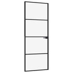Interior Door Black 76x201.5 cm Tempered Glass&Aluminium 153658