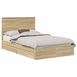 Storage Bed with Drawer Sonoma Oak 120 x 200 cm Engineered Wood 3411224