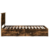 Bed Frame with Drawer Smoked Oak 100 x 200 cm Engineer Wood 3411149