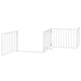 Dog Gate with Door Foldable 12 Panels White 960 cm Poplar Wood 3155564