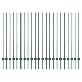 Embedded Fence Post 22 pcs Green 180 cm Powder-Coated Steel 3335922