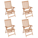 Garden Chair Set of 4 Natural Teak Teak Wood 57 x 71.5 x 100 cm 3065525