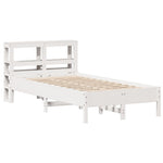 Bed Frame without Mattress White 75x190 cm Small Single Solid Wood Pine 3306172