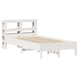 Bed Frame without Mattress White 75x190 cm Small Single Solid Wood Pine 3306172