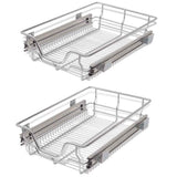 Pull-Out Wire Baskets 2 pcs Silver 400 mm 50479