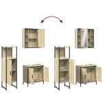 ZNTS 3 Piece Bathroom Cabinet Set Sonoma Oak Engineered Wood 3214761
