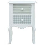 ZNTS Bedside Cabinet White and Grey 43x32x65 cm MDF 285772