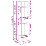 Bathroom Cabinet OTTA 35x30x159 cm Solid Wood Pine 4013459