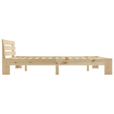 Bed Frame Natural Solid pine wood, Plywood Double Durable 283164