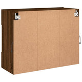 TV Wall Cabinet with LED Lights Brown Oak 78.5x30x60.5 cm 837105