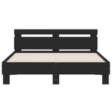 Bed Frame Black Engineered wood Double Modern Bed Frame 3207435