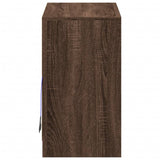 Sideboard with LED Brown Oak 72x34x61 cm Engineered Wood 852179