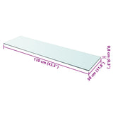Shelf Panel Glass Clear 110x30 cm 243851