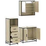 3 Piece Bathroom Furniture Set Sonoma Oak Engineered Wood 3301036