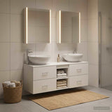 Bathroom Furniture Set 5 pcs White Engineered Wood and Glass 3406967