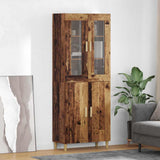 Highboard Old Wood 69.5 x 34 x 180 cm Engineered Wood and Glass 3415747