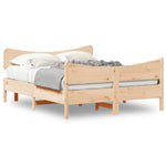 ZNTS Bed Frame without Mattress 140x200 cm Solid Wood Pine 3216381