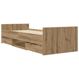 Bed Frame with Storage Artisian Oak 80 x 200 cm Engineered Wood 3429516