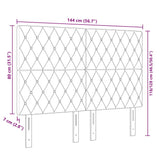Headboard with Headboard Dark Grey 144 cm Faux Leather 3337759