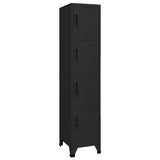 Locker Cabinet Black 38x45x180 cm Steel 339786