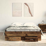 Bed Frame with Drawers Old wood 120 x 200 cm Engineered wood 3333969