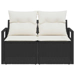 Garden Sofa Black 120 x 62 x 69cm Poly Rattan 42006762