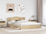 Storage Bed with Drawer Sonoma Oak 160 x 200 cm Engineered Wood 3413077