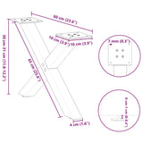 Coffee Table Legs X-Shaped 2 pcs White 60x cm Steel 4012881