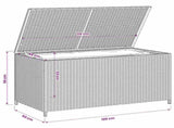 Garden Storage Box Mix Beige 190L Poly Rattan 365323