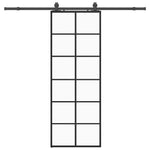 Sliding Door with Hardware Set Black 76x205 cm ESG Glass 3375930