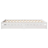 Bed Frame without Mattress White 140x190 cm Solid Wood Pine 3301429