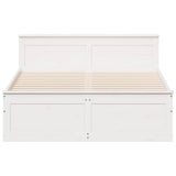 Bed Frame without Mattress with Headboard White 140x200 cm Solid Wood Pine 3308766