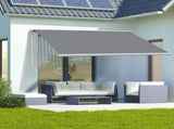 4x3m Full Cassette Electric/Manual Retractable Awning with Remote Controller, Sun Canopies for Patio T3398P315946