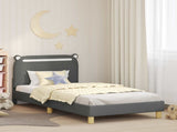Children's Bed Frame with Headboard Dark Grey 90 x 190 cm 42011220