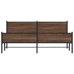 Metal Bed Frame without Mattress Brown Oak 193x203 cm 3301417