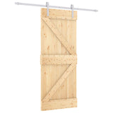 Sliding Door Natural and White 85 x 210 cm Solid Pine Wood 3444946